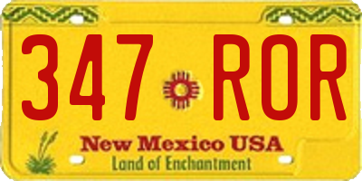 NM license plate 347ROR