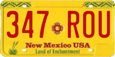 NM license plate 347ROU