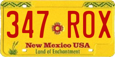 NM license plate 347ROX