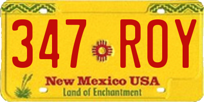NM license plate 347ROY