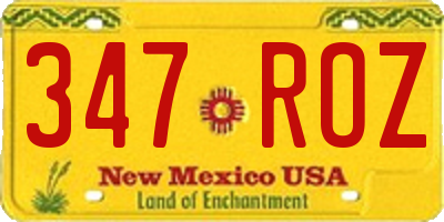 NM license plate 347ROZ