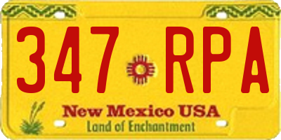 NM license plate 347RPA