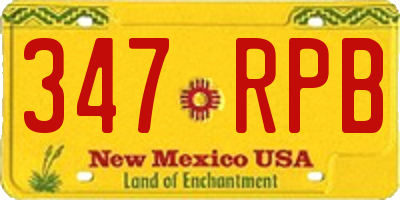 NM license plate 347RPB