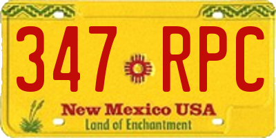 NM license plate 347RPC