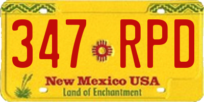 NM license plate 347RPD