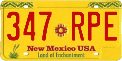 NM license plate 347RPE