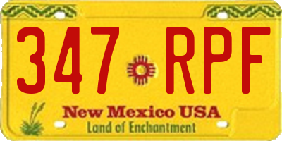 NM license plate 347RPF