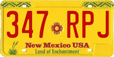 NM license plate 347RPJ