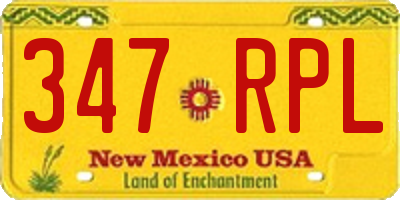 NM license plate 347RPL
