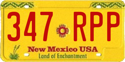 NM license plate 347RPP