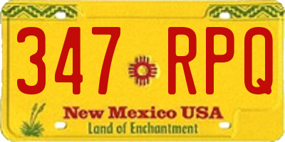 NM license plate 347RPQ