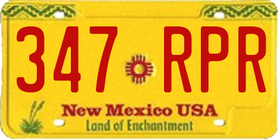NM license plate 347RPR