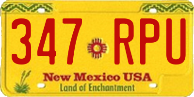 NM license plate 347RPU