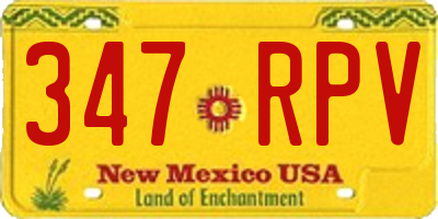 NM license plate 347RPV