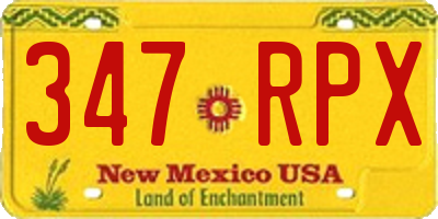 NM license plate 347RPX