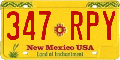 NM license plate 347RPY