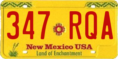 NM license plate 347RQA