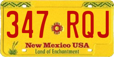 NM license plate 347RQJ