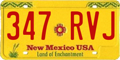 NM license plate 347RVJ