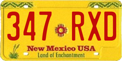 NM license plate 347RXD