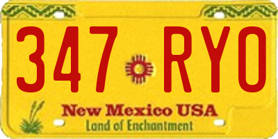 NM license plate 347RYO