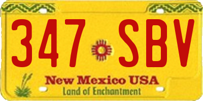 NM license plate 347SBV
