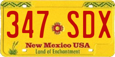 NM license plate 347SDX