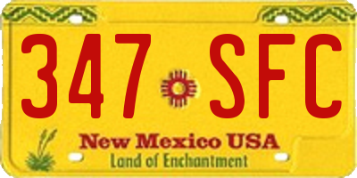 NM license plate 347SFC
