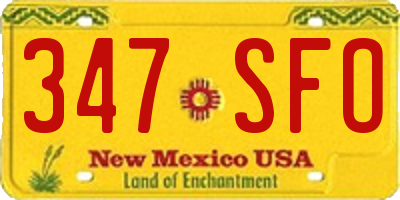 NM license plate 347SFO