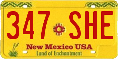 NM license plate 347SHE