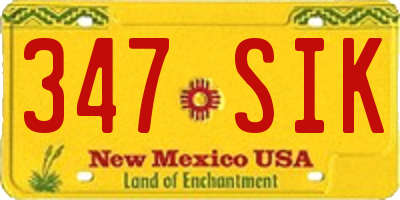 NM license plate 347SIK