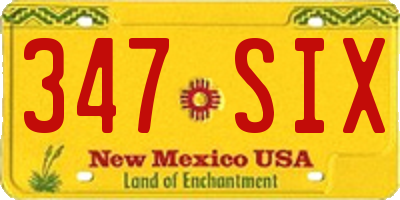 NM license plate 347SIX