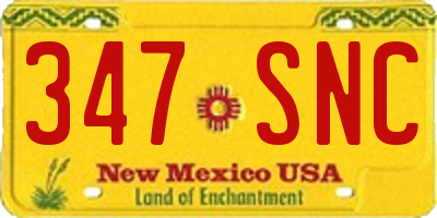 NM license plate 347SNC