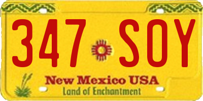 NM license plate 347SOY