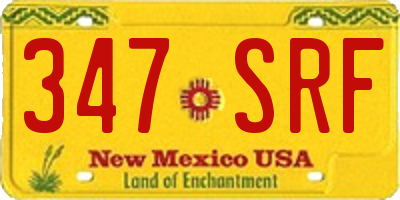 NM license plate 347SRF
