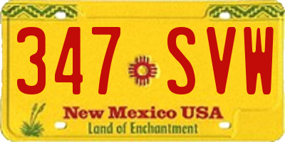 NM license plate 347SVW