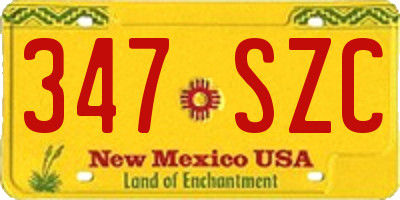 NM license plate 347SZC