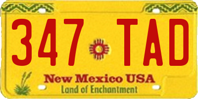 NM license plate 347TAD