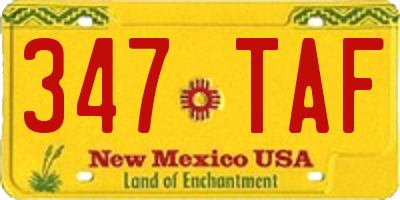 NM license plate 347TAF