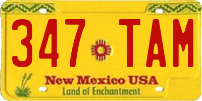 NM license plate 347TAM