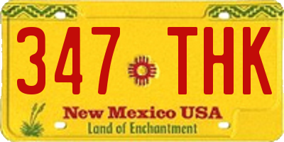 NM license plate 347THK