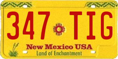 NM license plate 347TIG