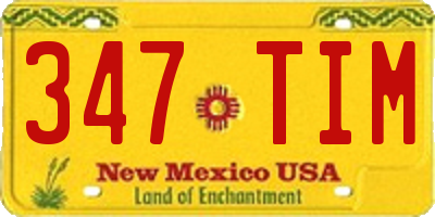 NM license plate 347TIM