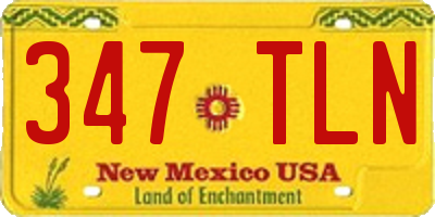 NM license plate 347TLN
