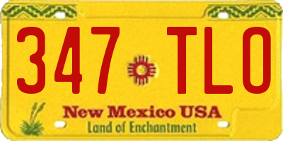 NM license plate 347TLO
