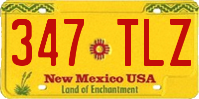 NM license plate 347TLZ