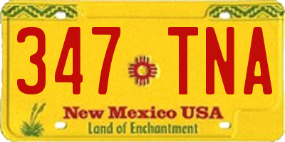 NM license plate 347TNA