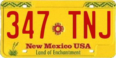 NM license plate 347TNJ