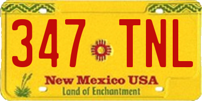 NM license plate 347TNL