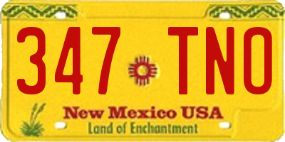 NM license plate 347TNO